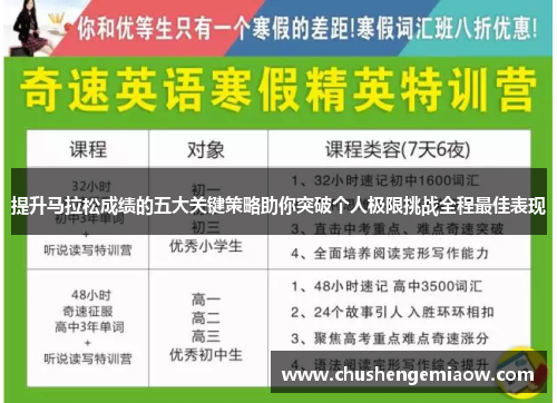 提升马拉松成绩的五大关键策略助你突破个人极限挑战全程最佳表现